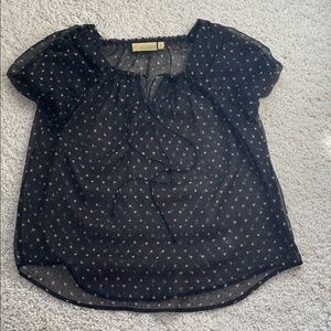 Princess Vera Wang Blavk Sheer Blouse with blush Pink Accents